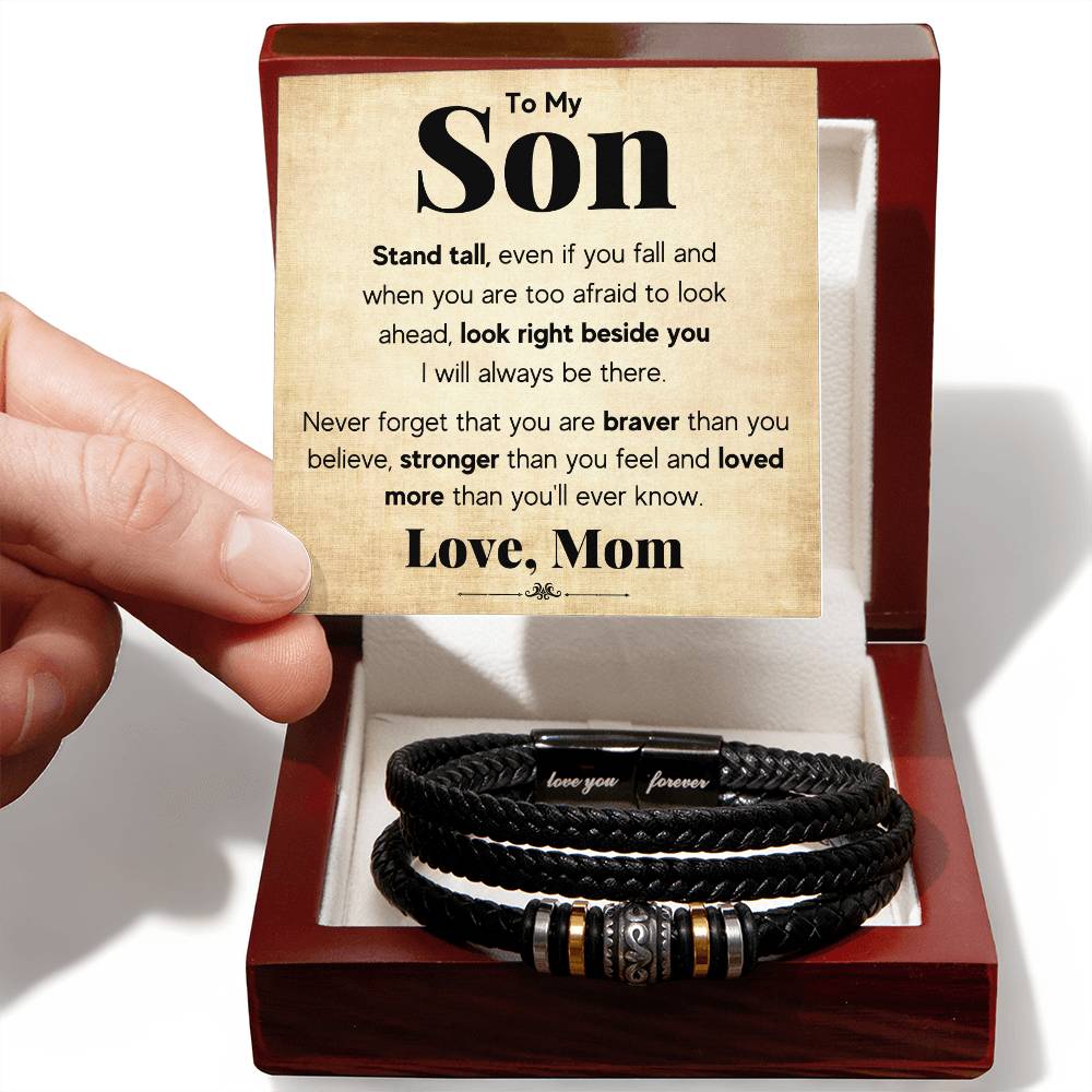 TO MY SON STAND TALL BRACELET.