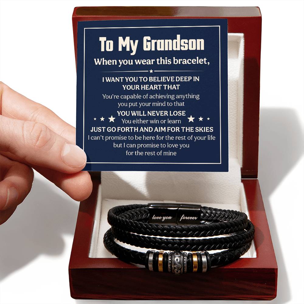 Love You Forever To My Grandson Bracelet Will Never Lose.