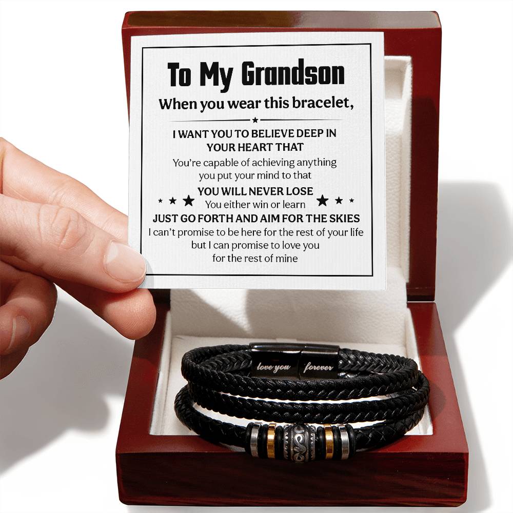 Love You Forever To My Grandson Bracelet Believe Deep.