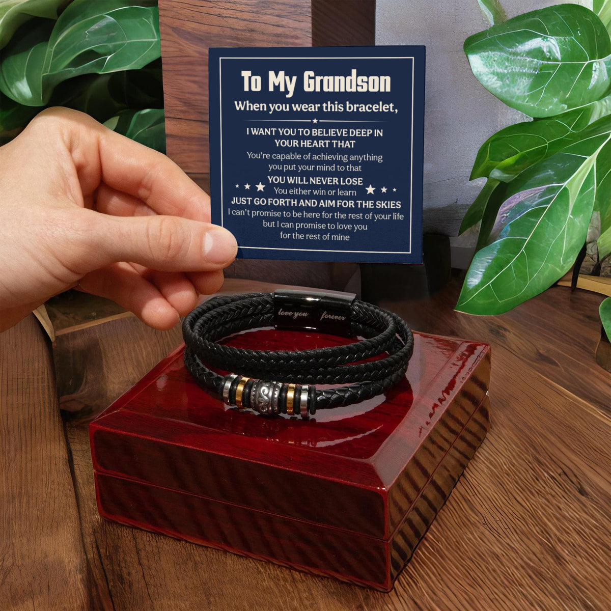 Love You Forever To My Grandson Bracelet Will Never Lose.