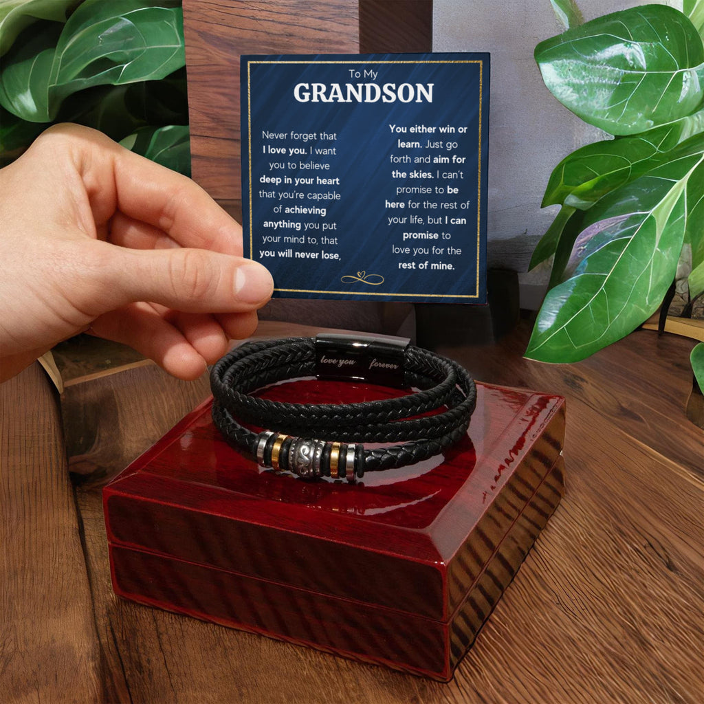 Love You Forever To My Grandson Bracelet Achieve Anything.