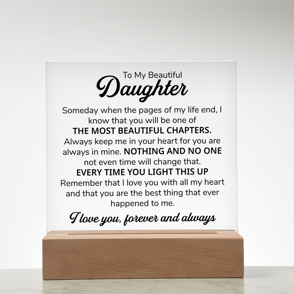 TO MY DAUGHTER CHAPTERS SQUARE PLAQUE.