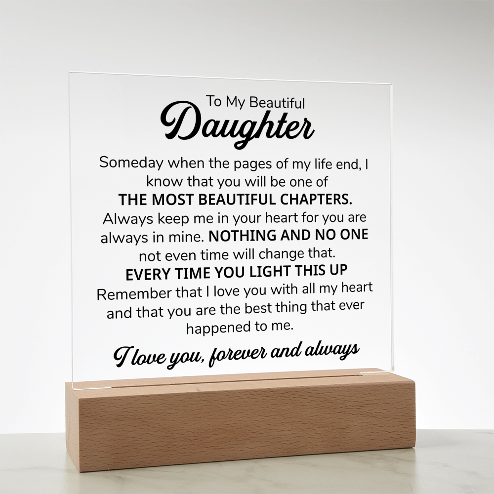 TO MY DAUGHTER CHAPTERS SQUARE PLAQUE.