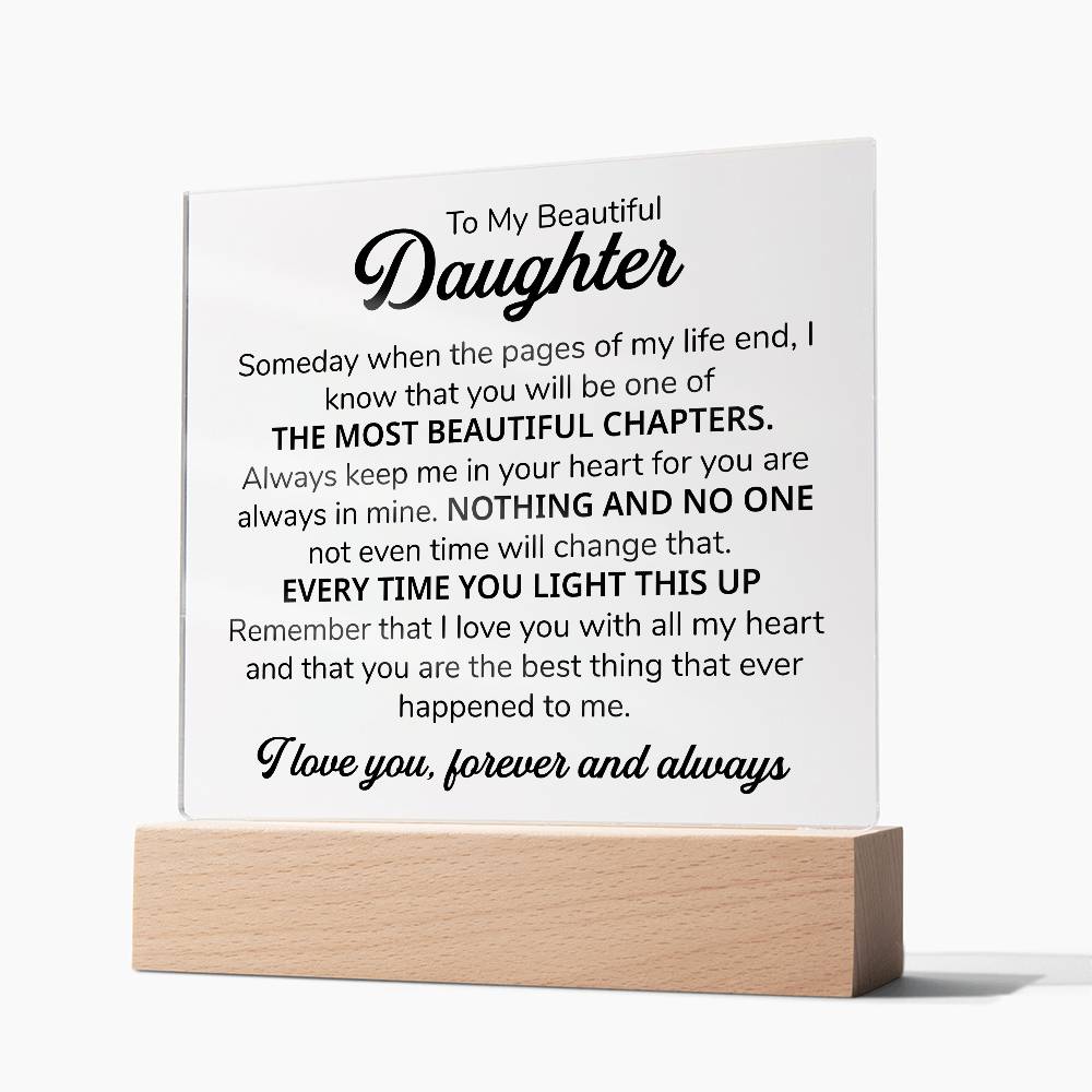 TO MY DAUGHTER CHAPTERS SQUARE PLAQUE.