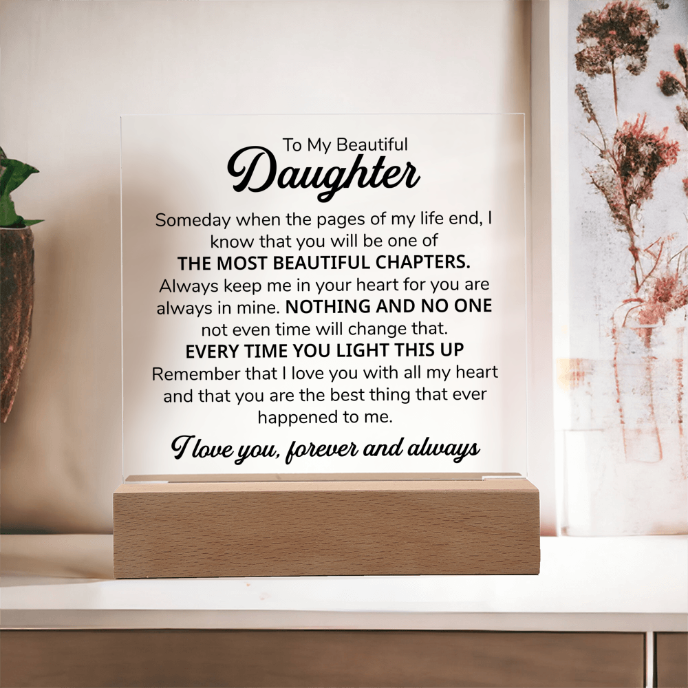 TO MY DAUGHTER CHAPTERS SQUARE PLAQUE.