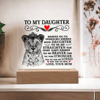 TO MY DAUGHTER LION CROWN ACRYLIC SQUARE PLAQUE.