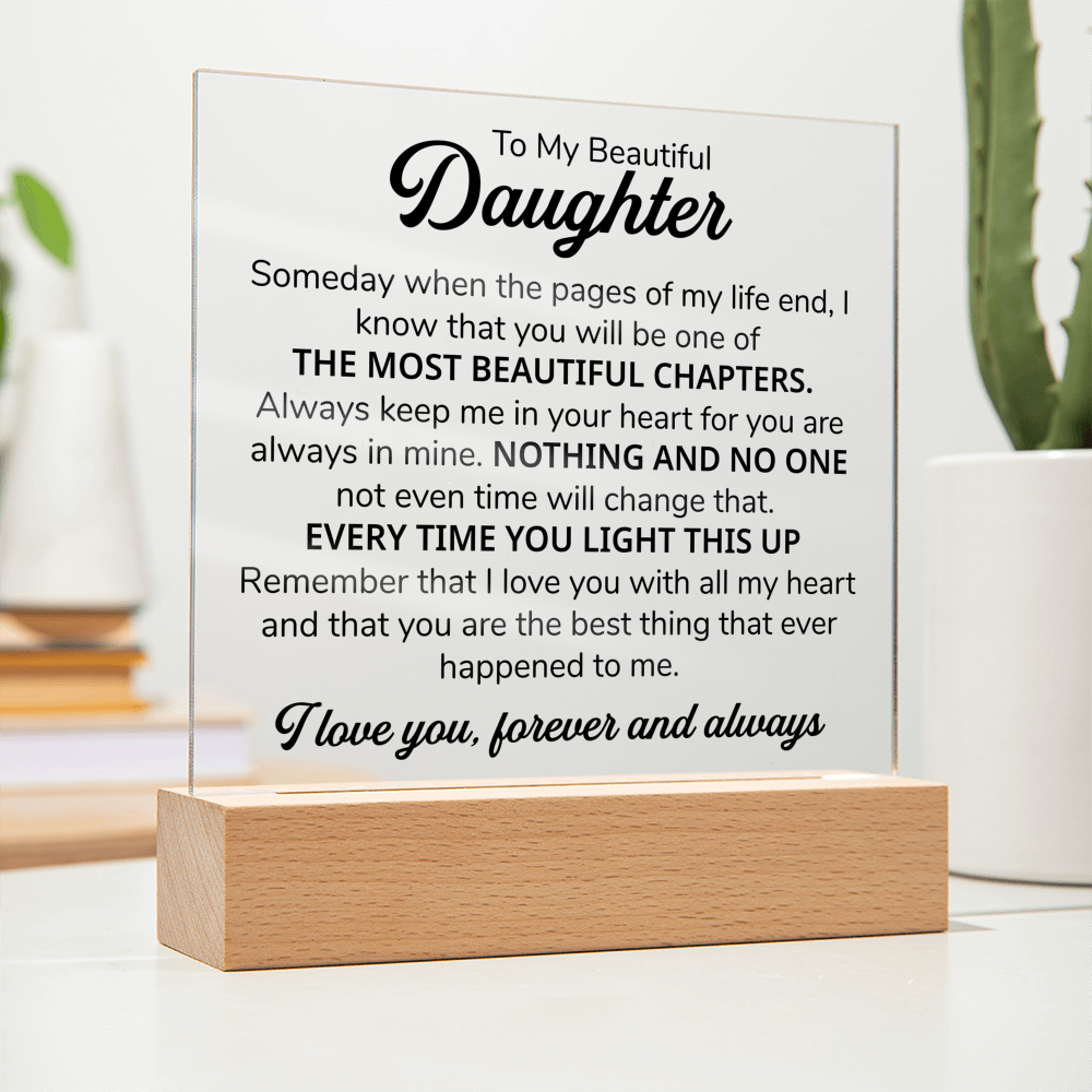 TO MY DAUGHTER CHAPTERS SQUARE PLAQUE.