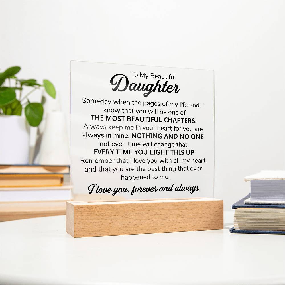 TO MY DAUGHTER CHAPTERS SQUARE PLAQUE.