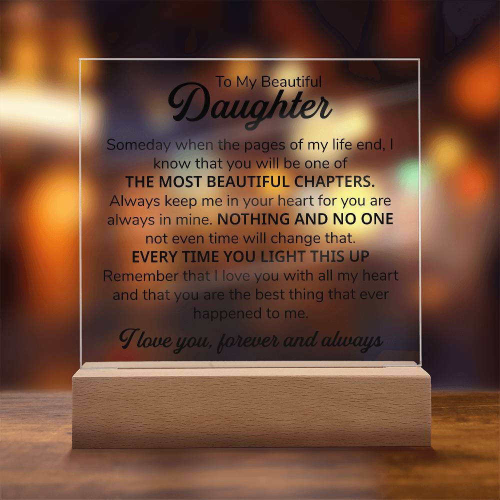 TO MY DAUGHTER CHAPTERS SQUARE PLAQUE.