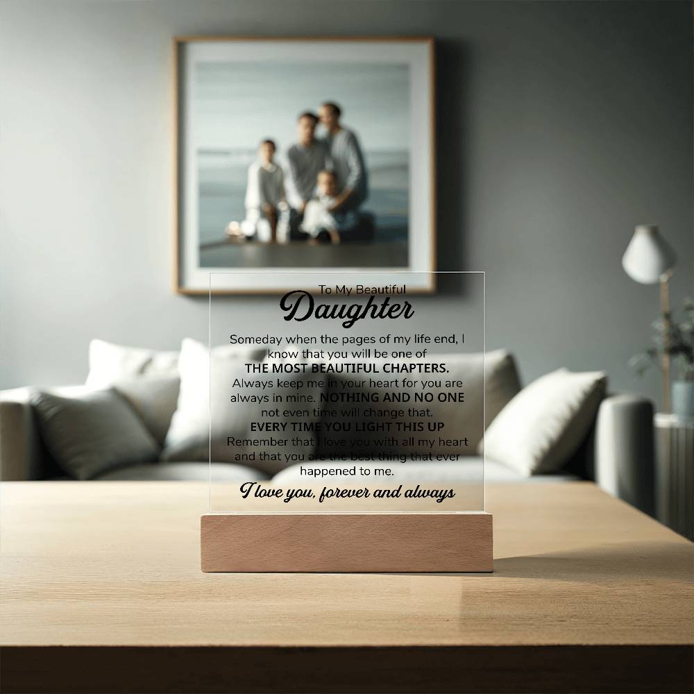 TO MY DAUGHTER CHAPTERS SQUARE PLAQUE.