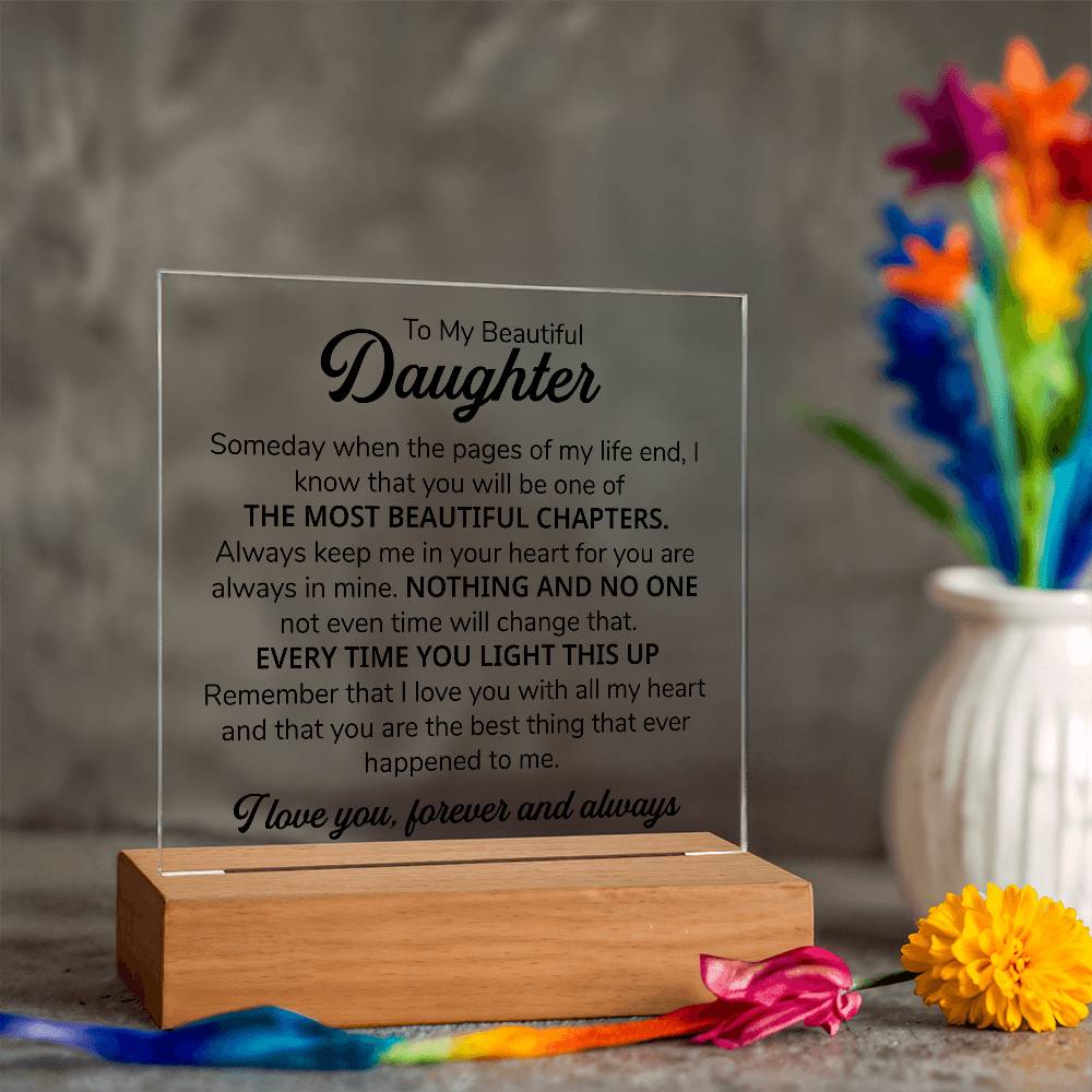TO MY DAUGHTER CHAPTERS SQUARE PLAQUE.