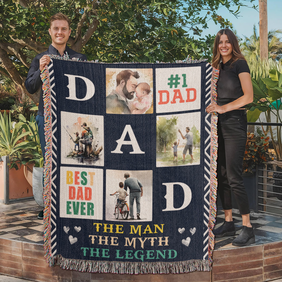 Best Dad Ever - Woven Blanket.