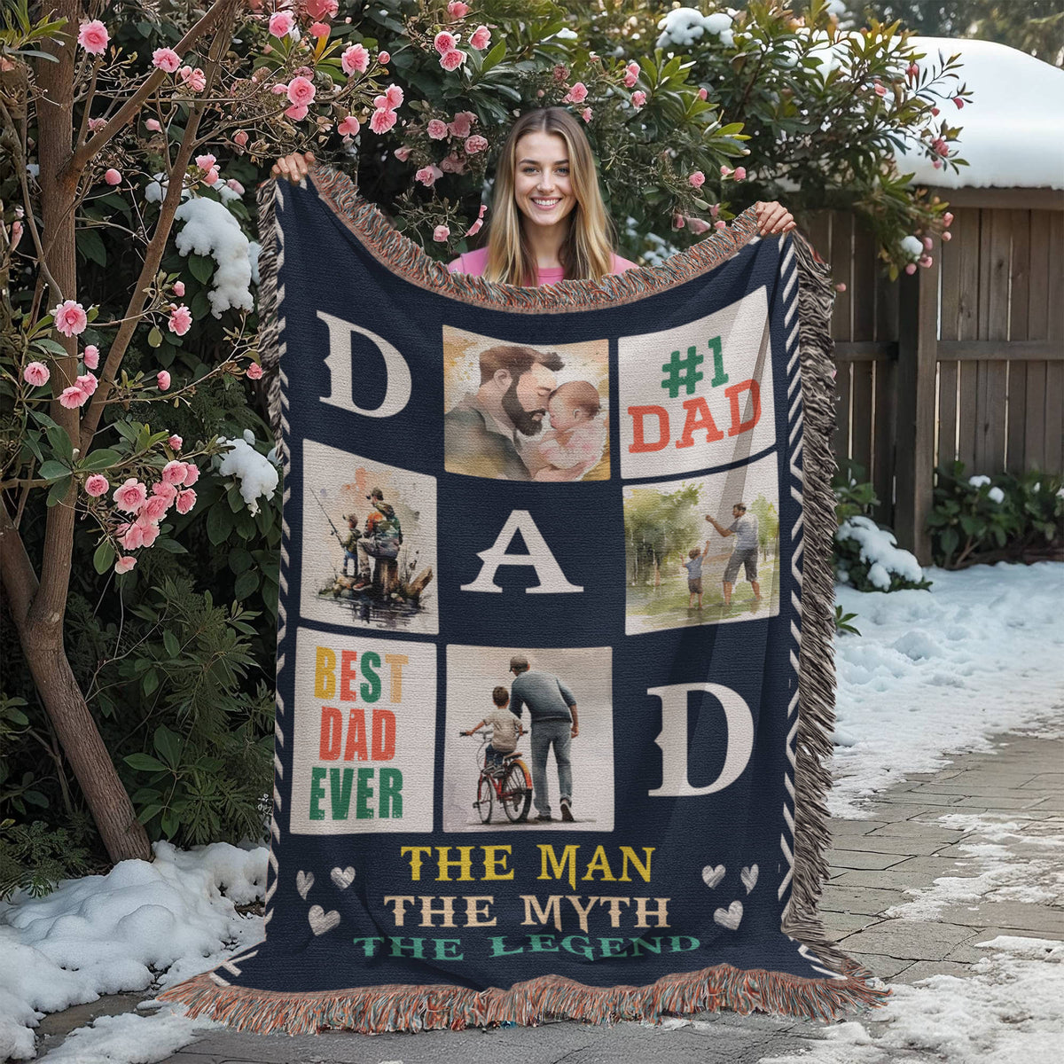 Best Dad Ever - Woven Blanket.