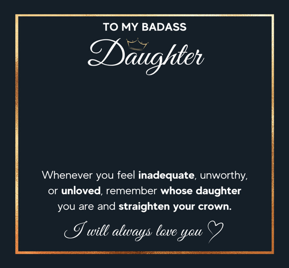 Badass Crown - Daughter Birthday Necklace with Rose Box.