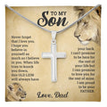 TO MY SON THIS OLD LION CROSS NECKLACE GIFT SET.