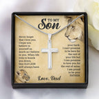TO MY SON THIS OLD LION CROSS NECKLACE GIFT SET.