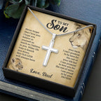 TO MY SON THIS OLD LION CROSS NECKLACE GIFT SET.