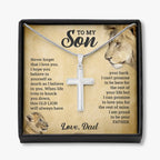 TO MY SON THIS OLD LION CROSS NECKLACE GIFT SET.