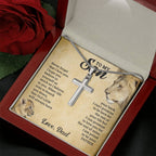 TO MY SON THIS OLD LION CROSS NECKLACE GIFT SET.