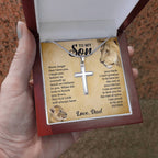 TO MY SON THIS OLD LION CROSS NECKLACE GIFT SET.